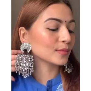 Oxidised Antique Afghani Dangle Earrings