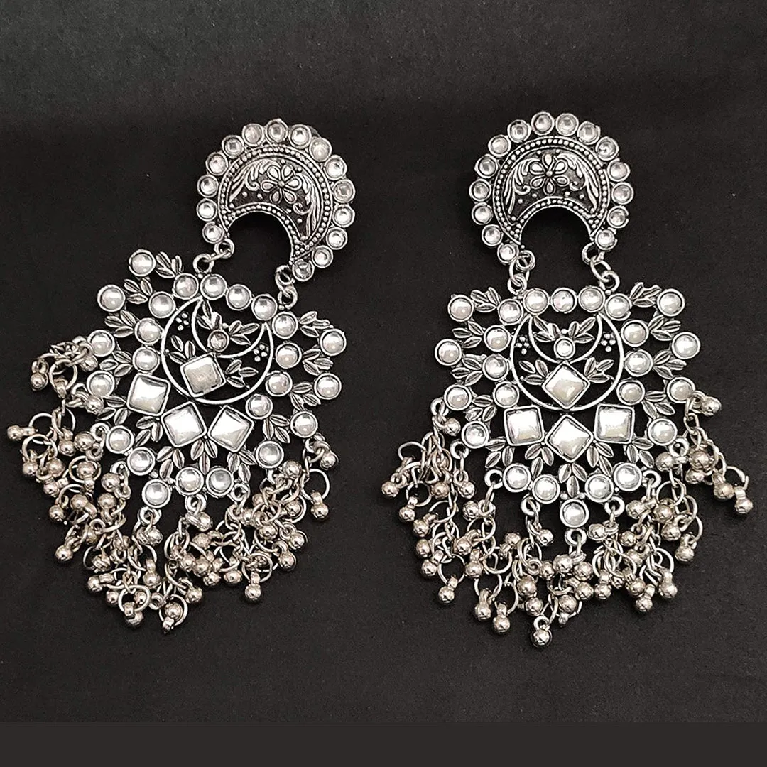 Oxidised Antique Afghani Dangle Earrings