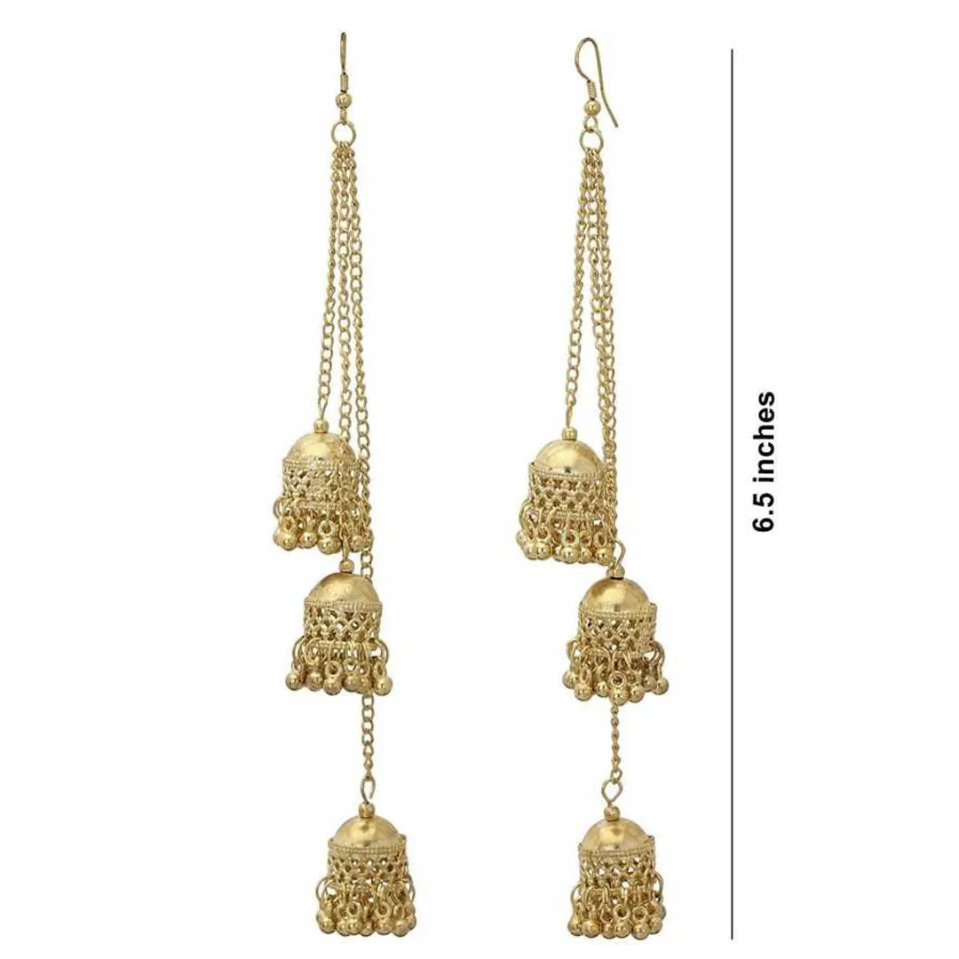 Pack of 2 Golden and Silver Kashmiri Jhumki