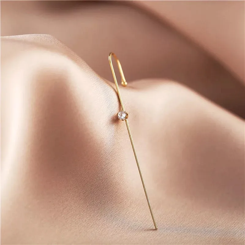 Pack Of 2 Golden Studded Thunderbolt And Stud Ear Cuff