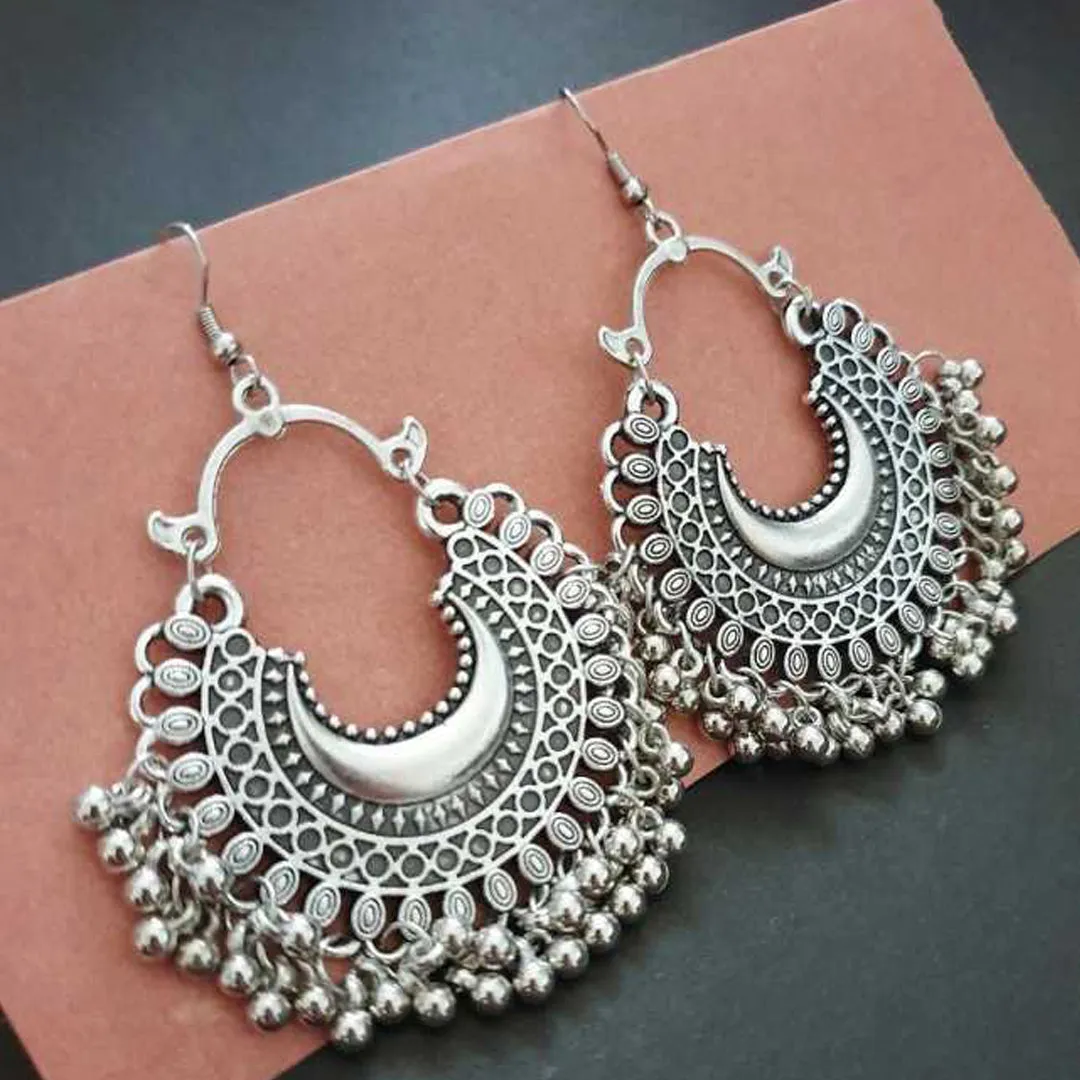 Pack of 2 Kashmiri Silver and Half Moon Chandbali Jhumki