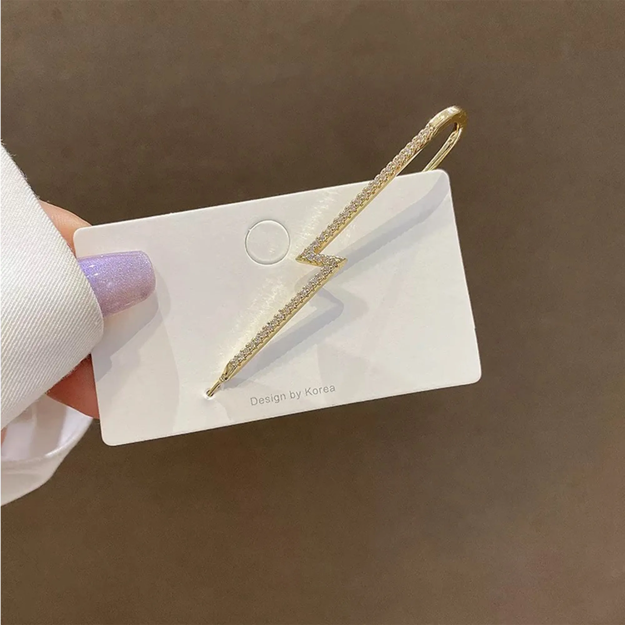 Pack Of 4 Studded Cross And Thunderbolt Ear Cuff