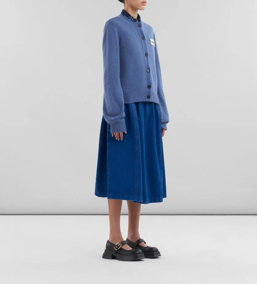 Paneled Denim Skirt