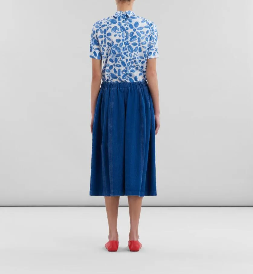 Paneled Denim Skirt