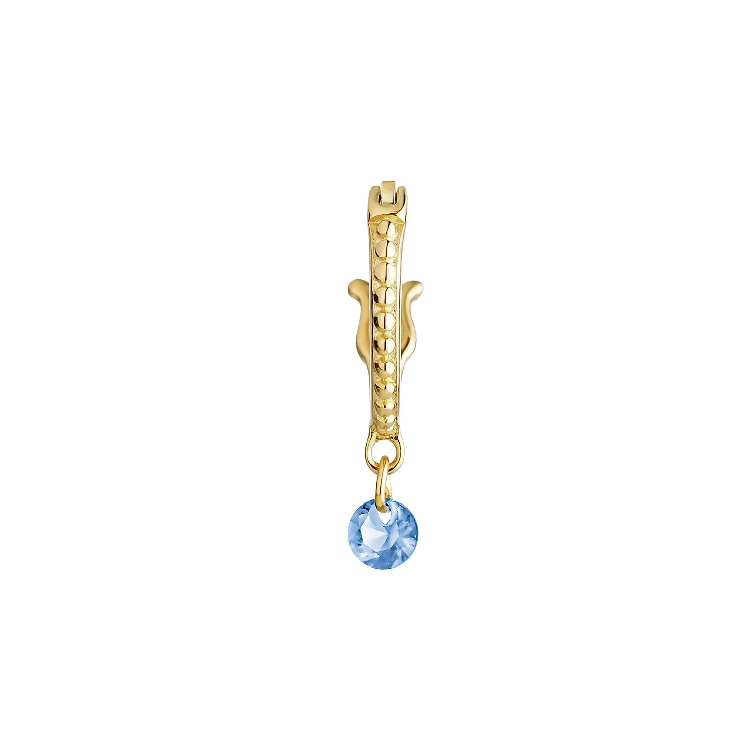PENDIENTE PIERCING ARO ORO AMARILLO AZUL CHIC-W
