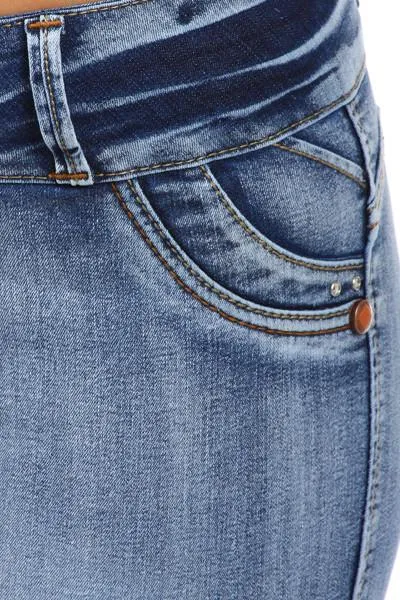 Plus Size COLOMBIAN Booty Lifter Embroidered Pockets Denim Jeans