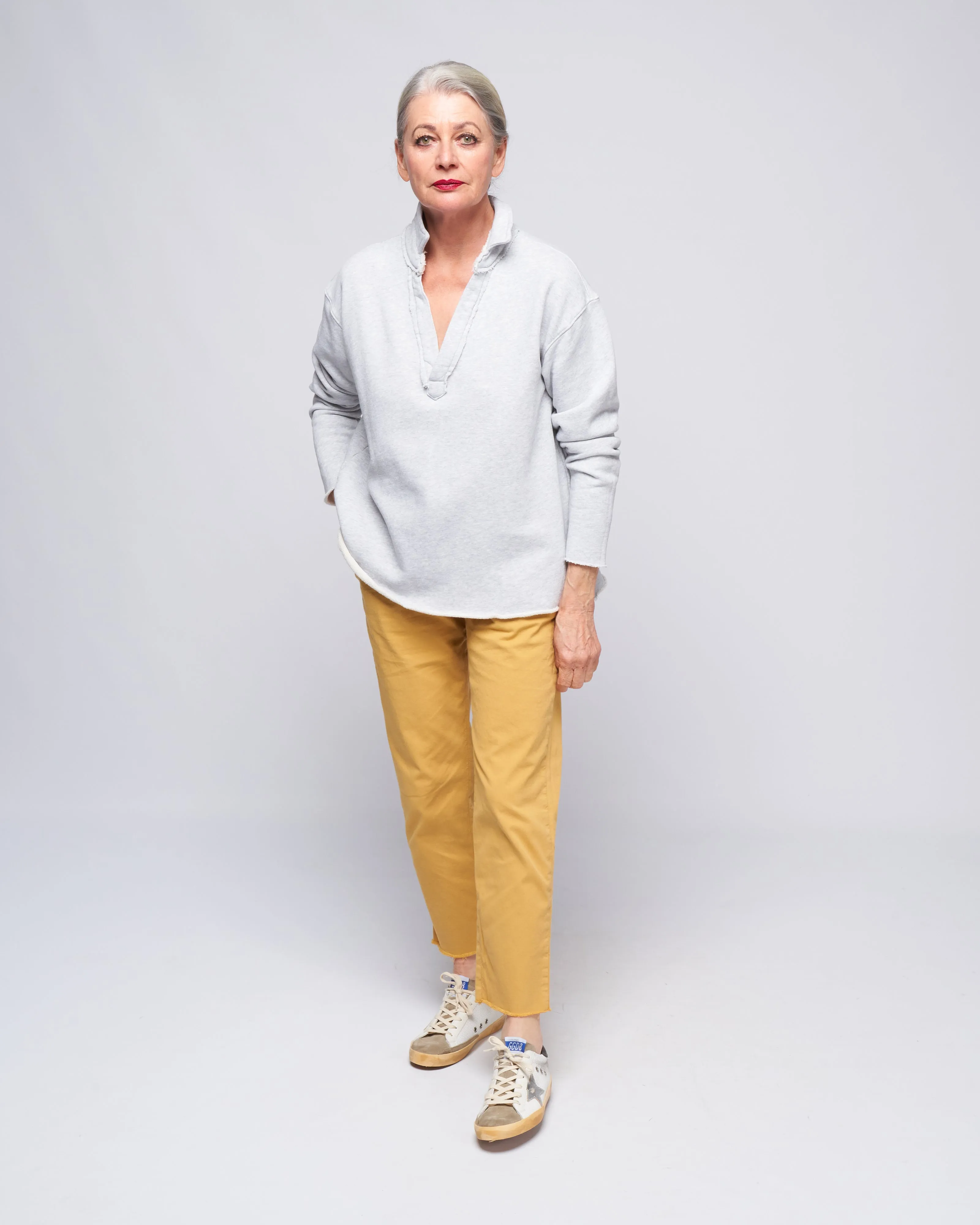 popover henley - grey melange