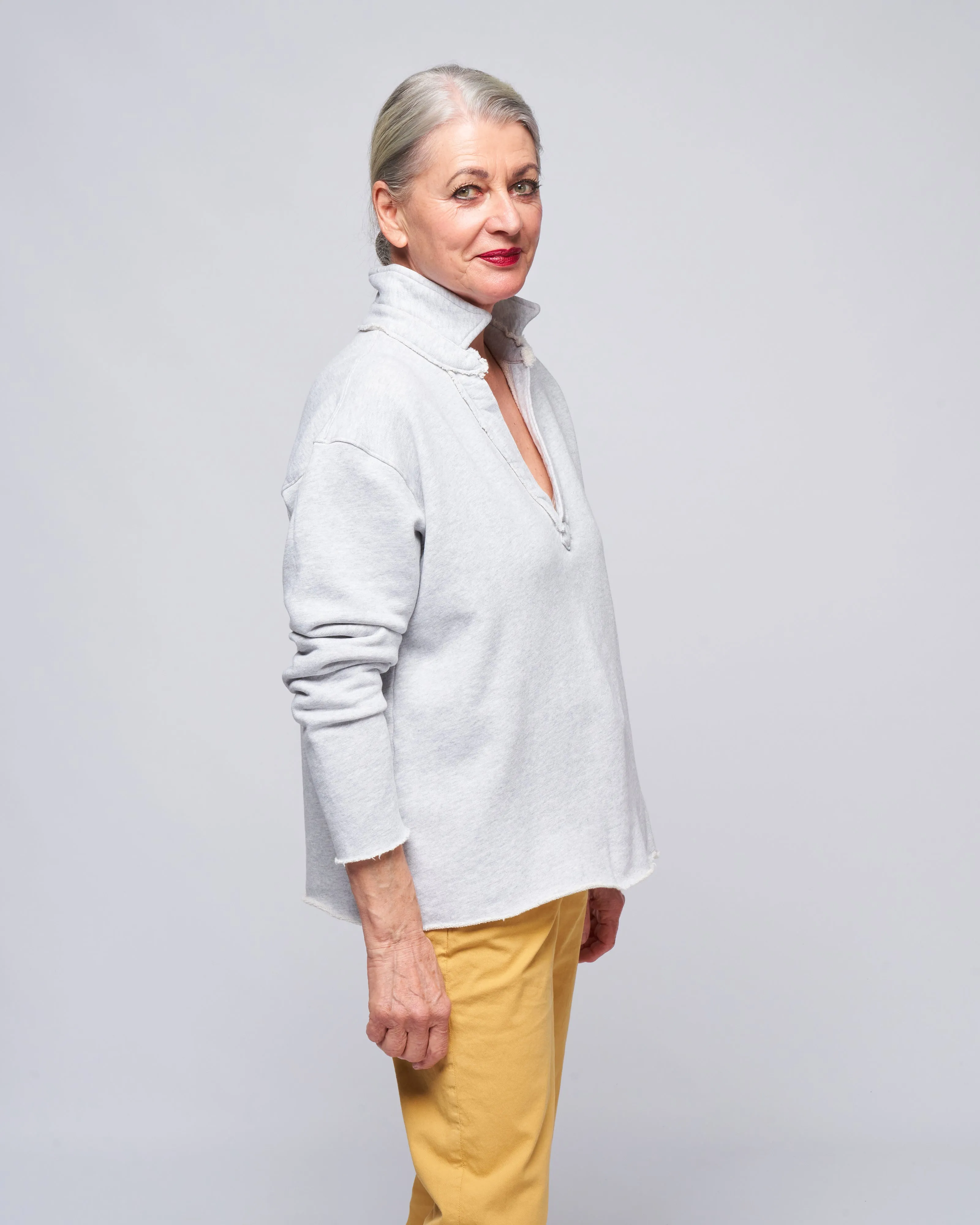 popover henley - grey melange