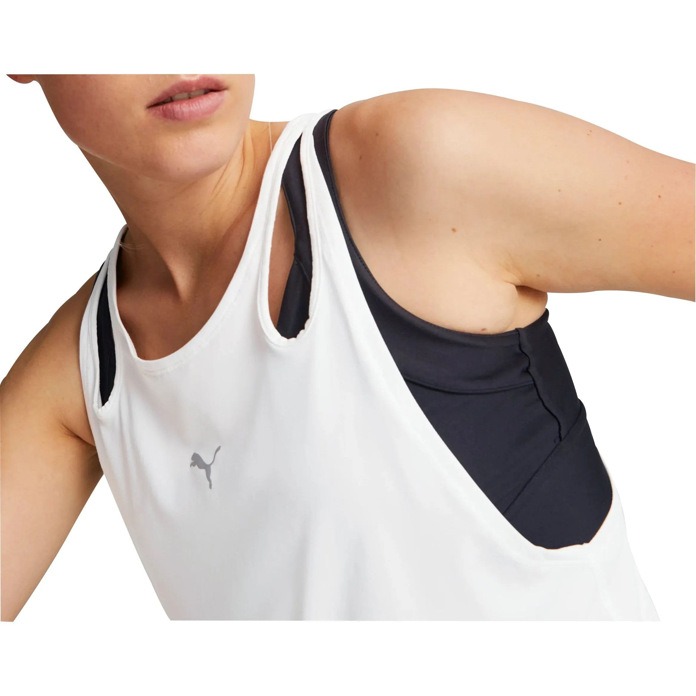Puma Run Cloudspun Womens Running Vest Tank Top - White