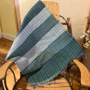 "Upcycled" Woven Rug in Greens