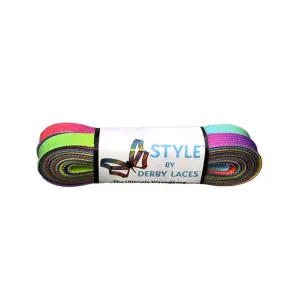 rainbow gradient WAXED LACES