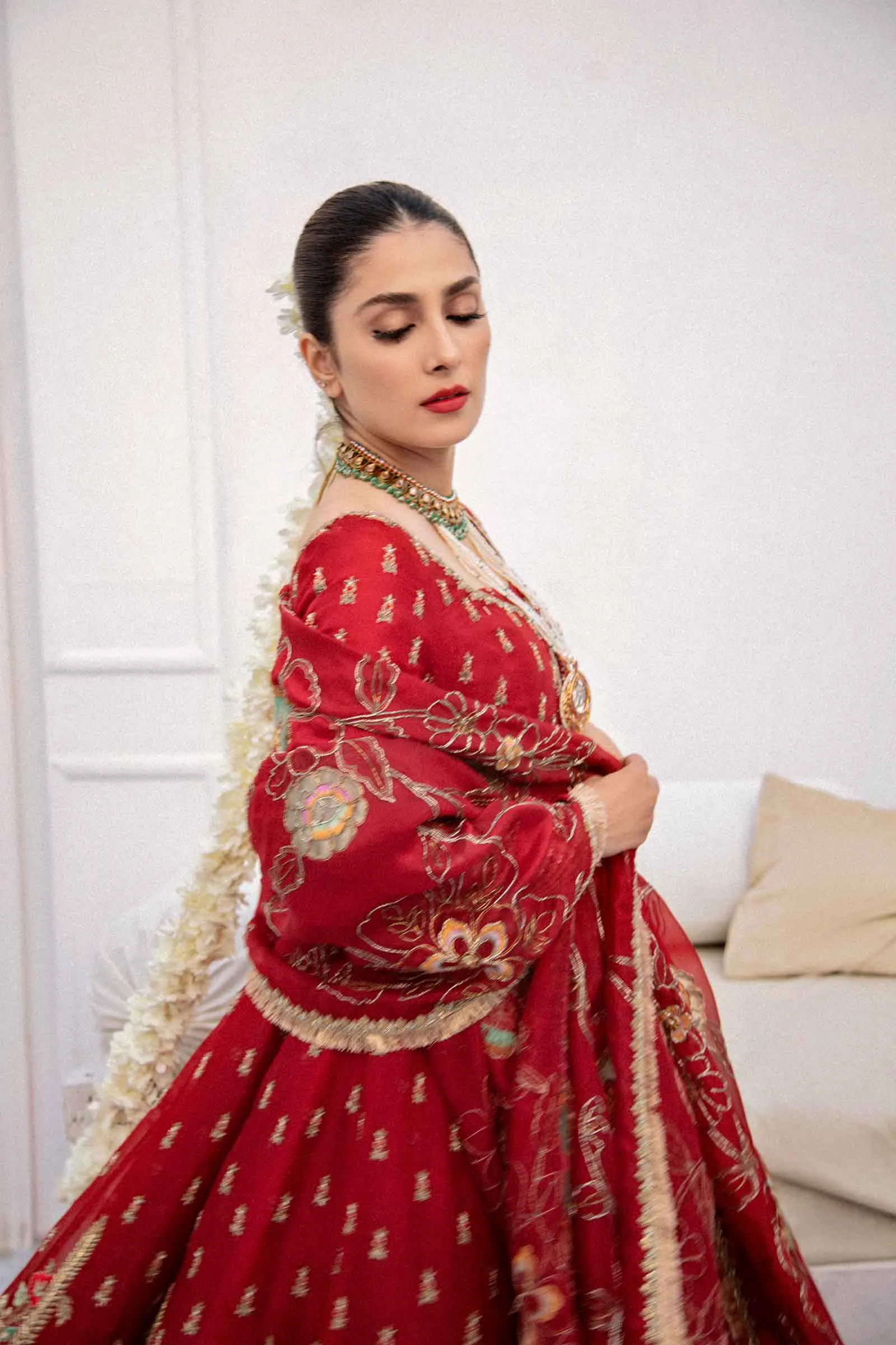 Red Lehenga with Golden Work for Indian Bridal Wear