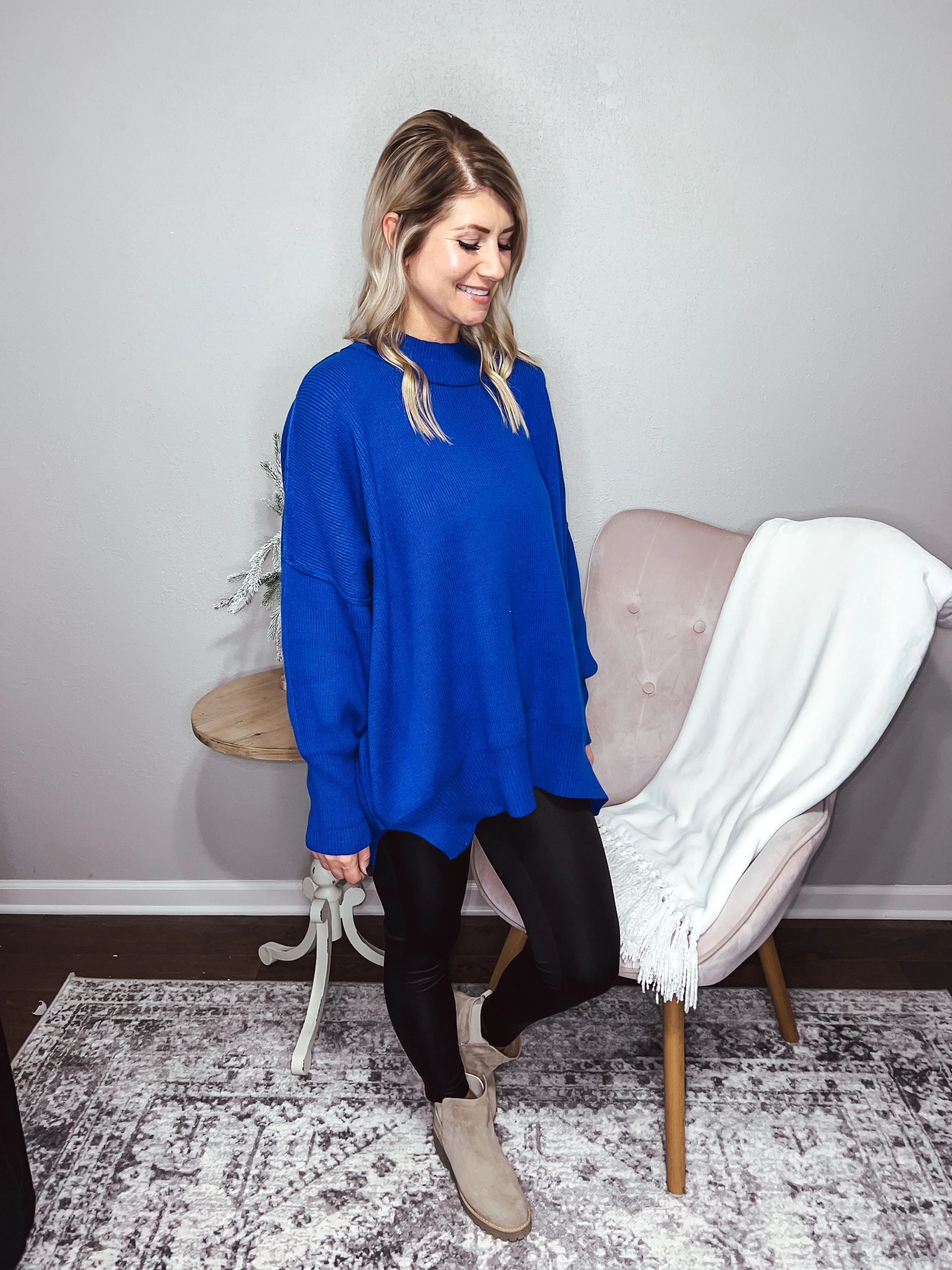 River- Side Slit Oversized Sweater