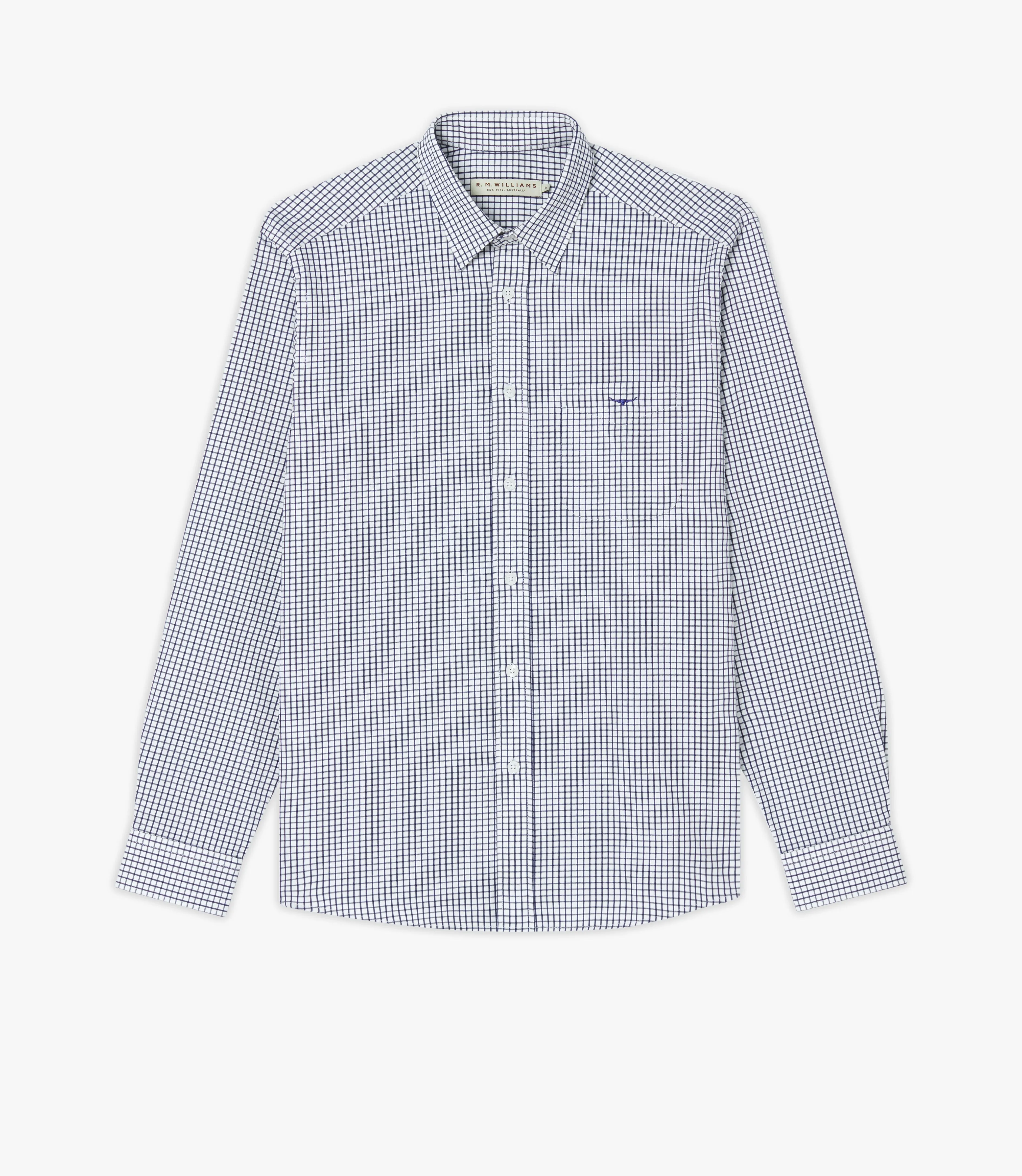 R.M. Williams Collins Shirt - Navy/White