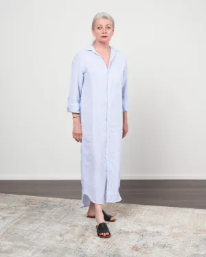 rory woven long dress - blue stripe