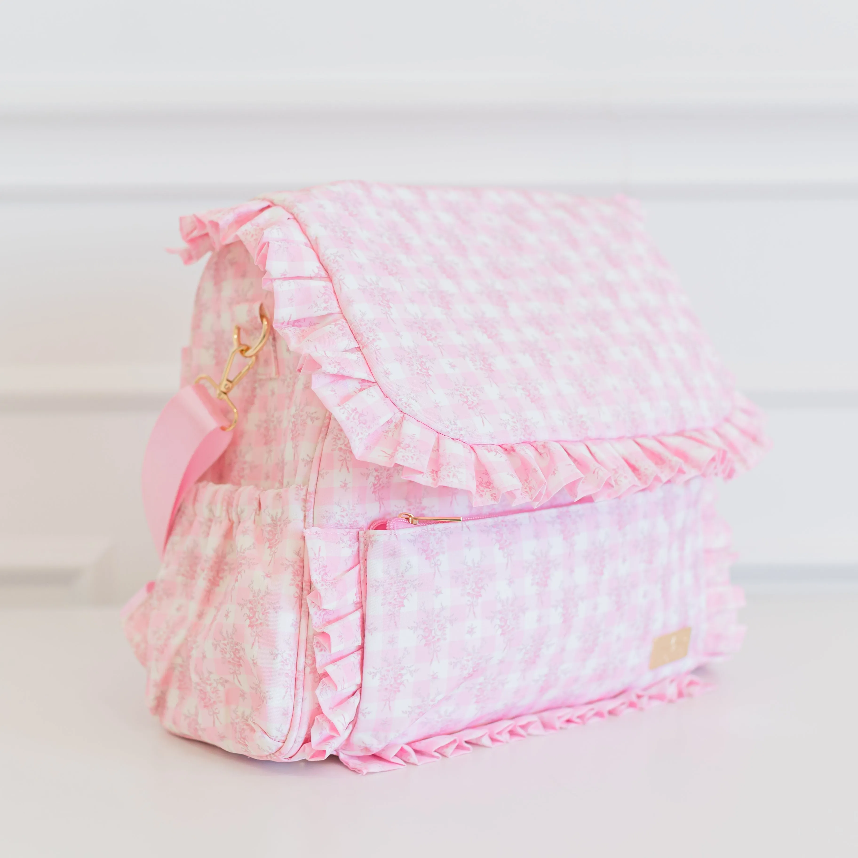Ruffled Nylon Diaper Bag
