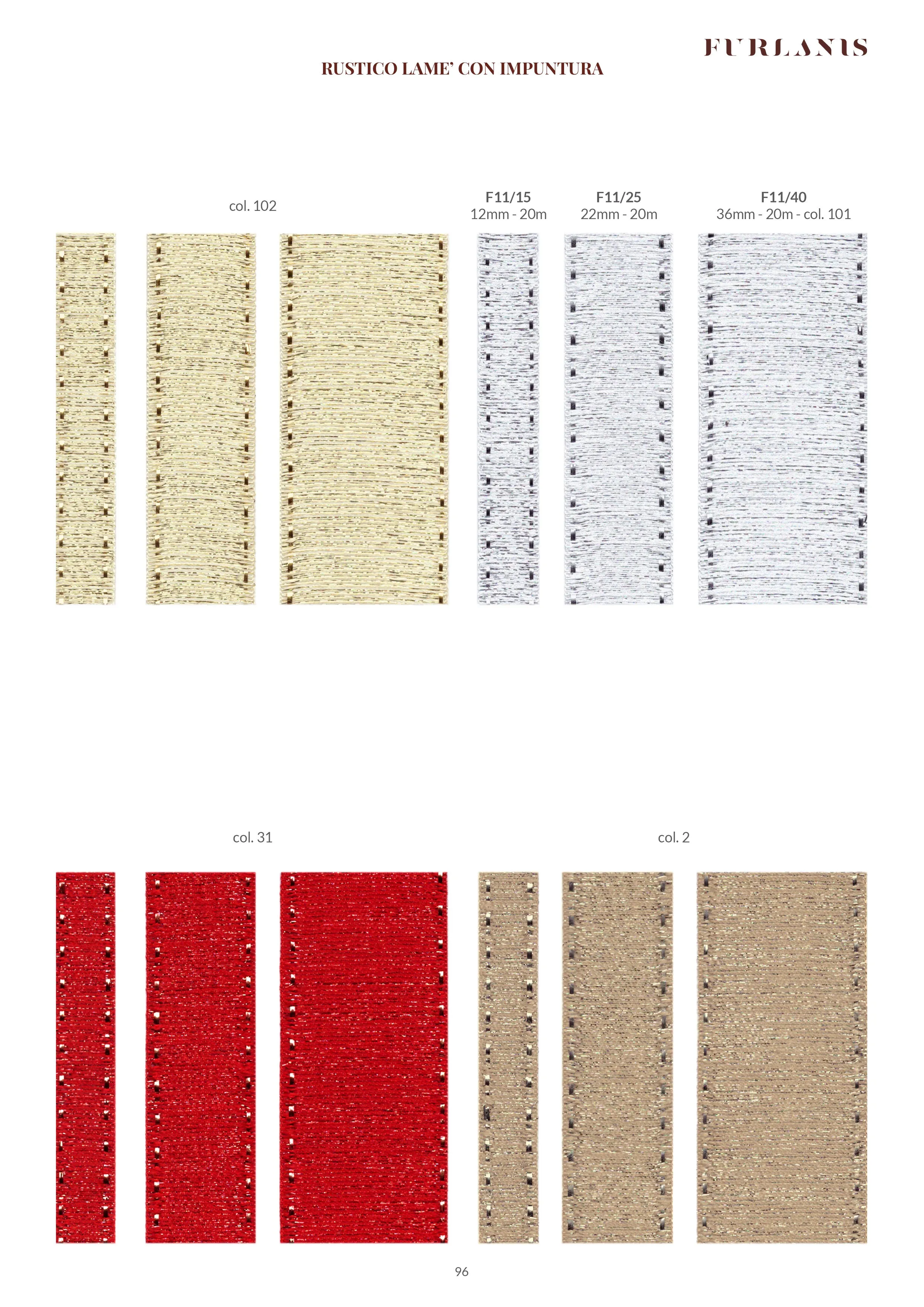 Rustico Lurex con Impuntura Beige 25 mm