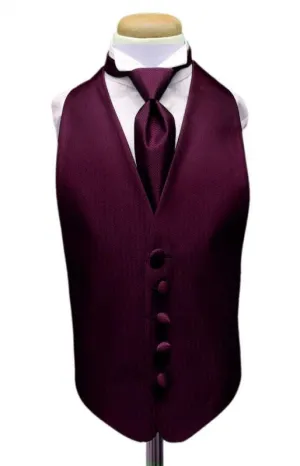 Sangria Herringbone Kids Tuxedo Vest