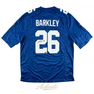 Saquon Barkley Autographed New York Giants Blue Nike Jersey Panini
