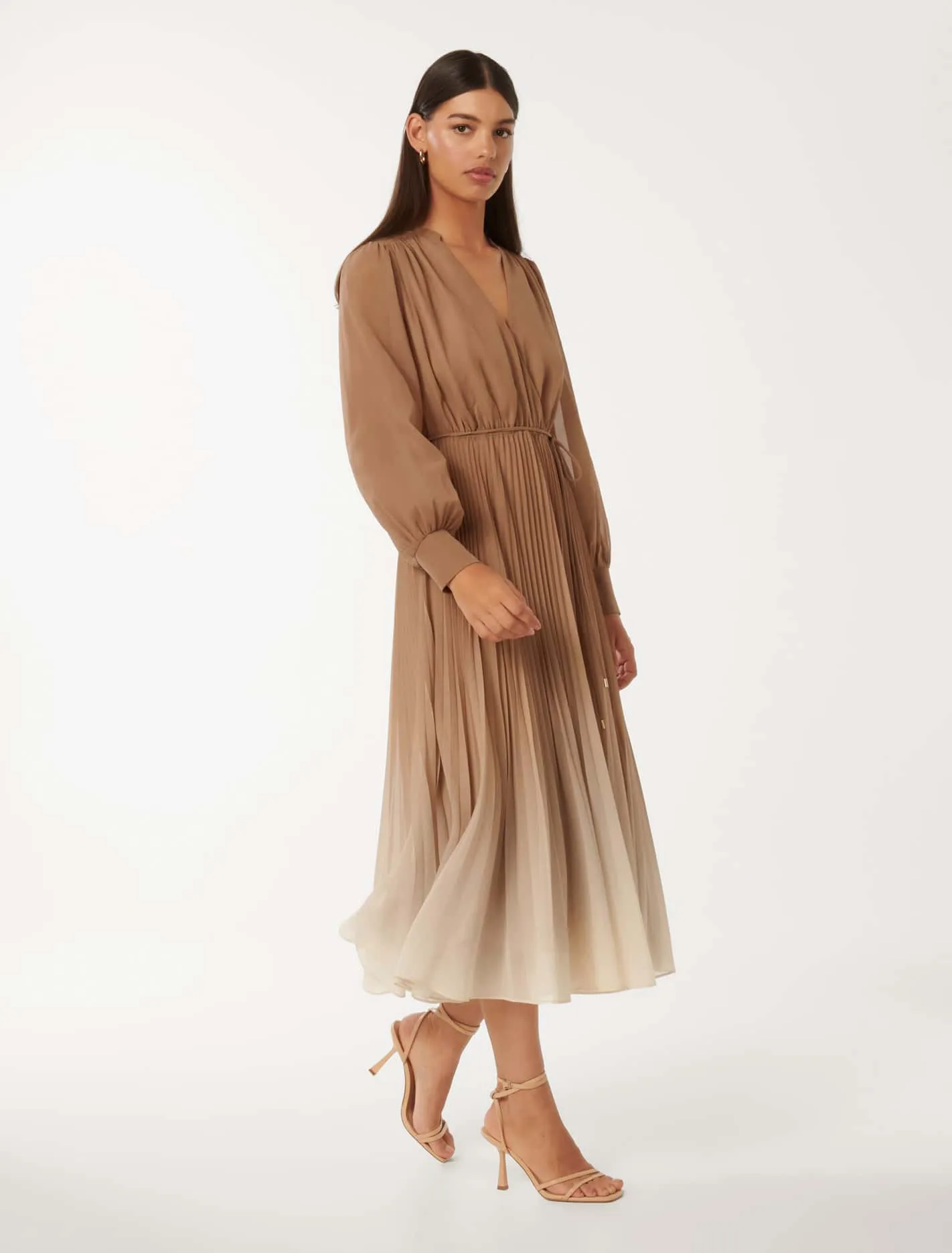 Saskia Pleat Wrap Midi Dress