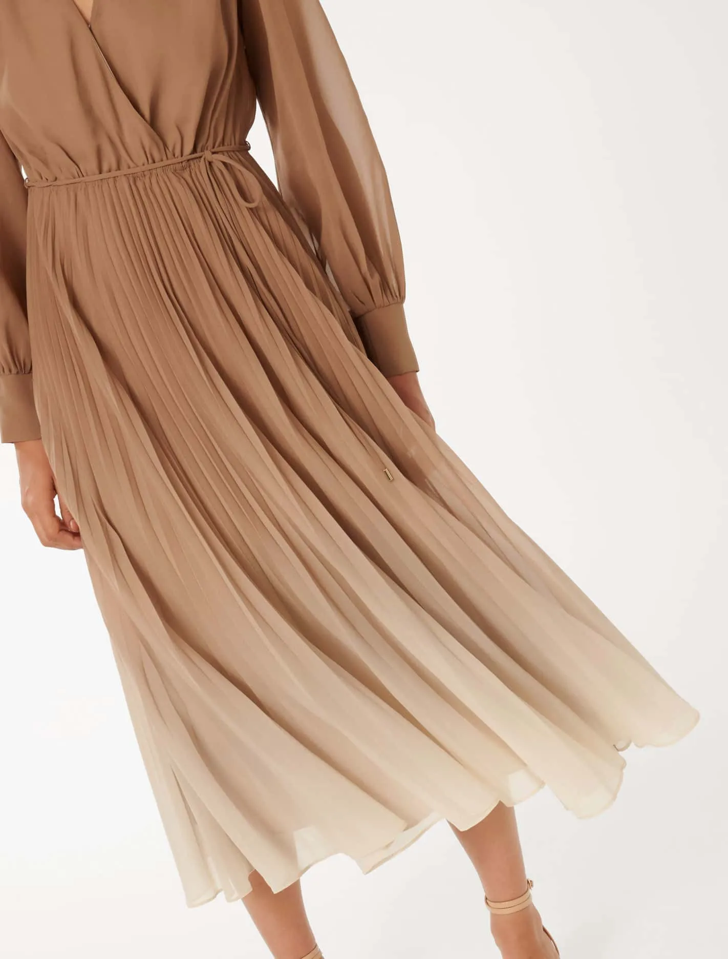 Saskia Pleat Wrap Midi Dress