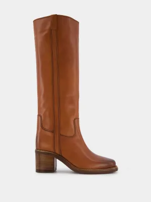 Seenia 70mm Leather Knee-High Boots