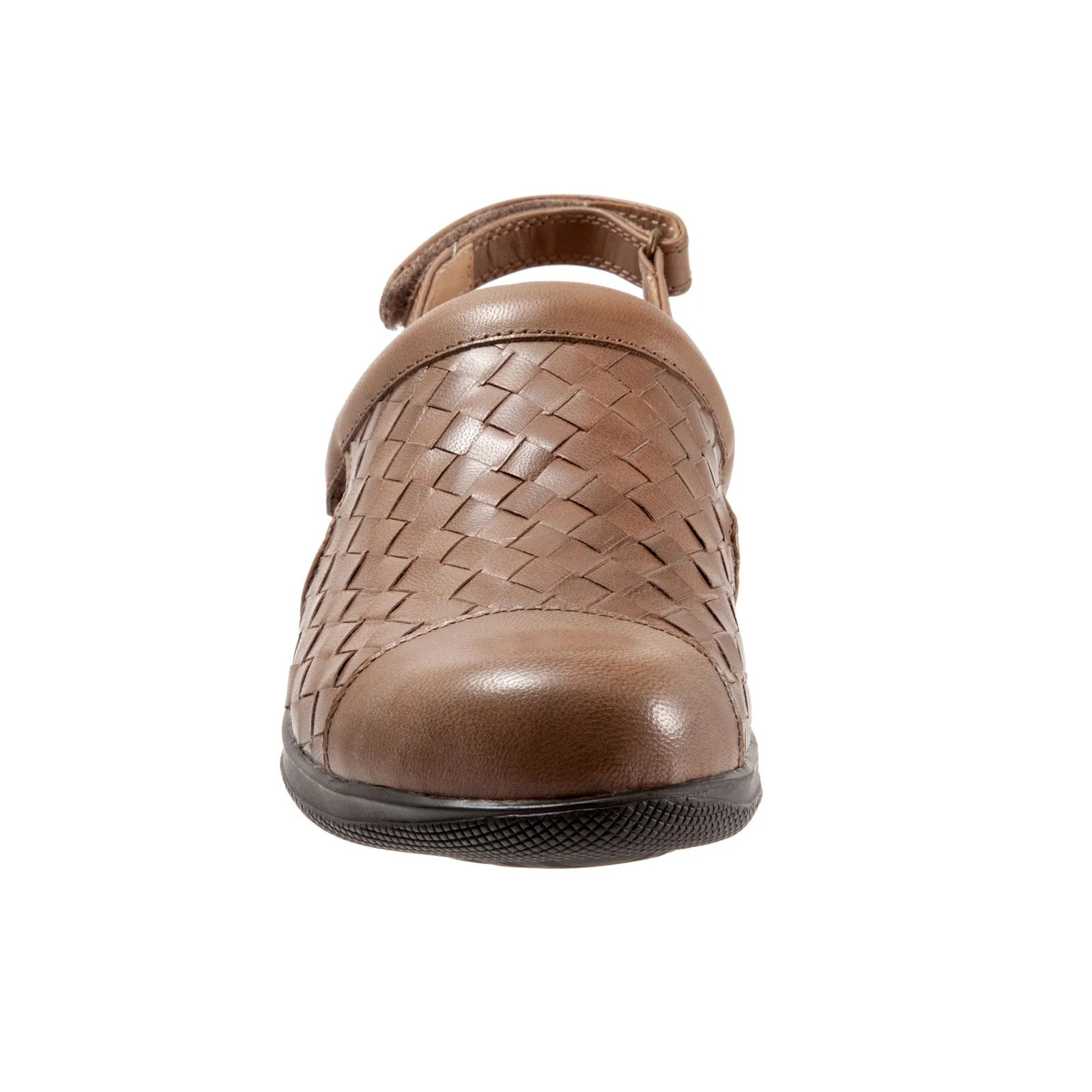 Softwalk Salina Woven S1365-063 Womens Brown Narrow Clog Flats Shoes