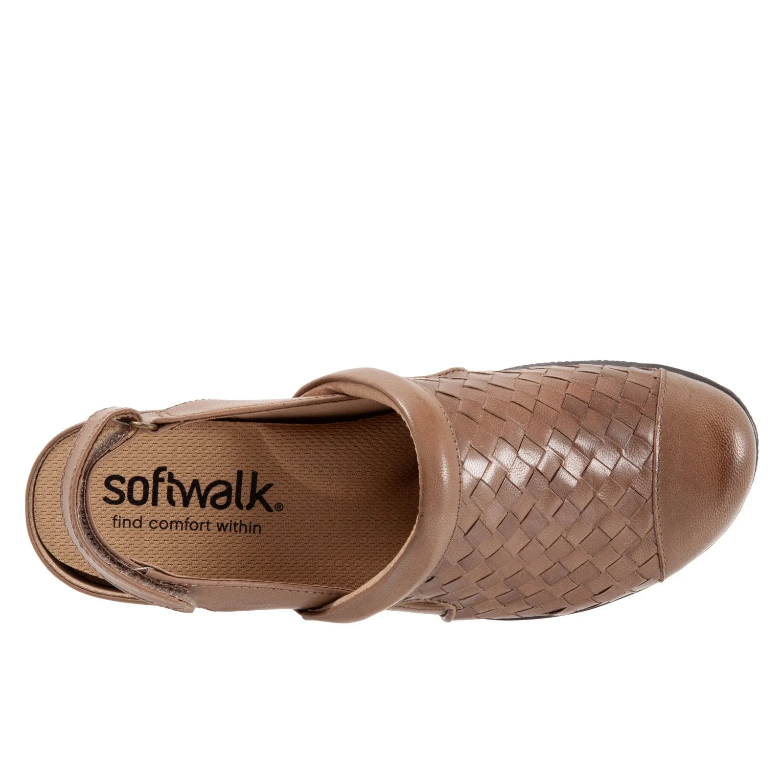 Softwalk Salina Woven S1365-063 Womens Brown Narrow Clog Flats Shoes