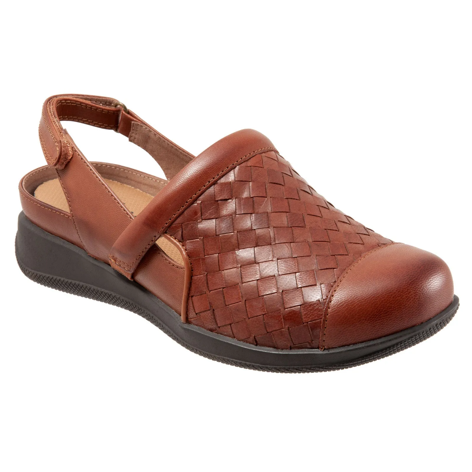Softwalk Salina Woven S1365-245 Womens Brown Narrow Clog Flats Shoes