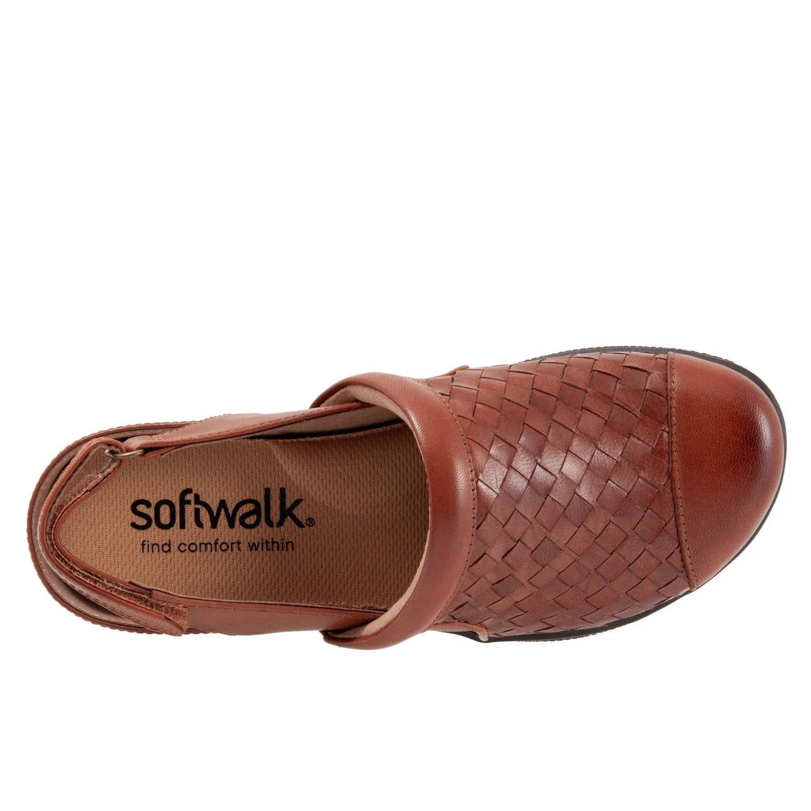 Softwalk Salina Woven S1365-245 Womens Brown Narrow Clog Flats Shoes