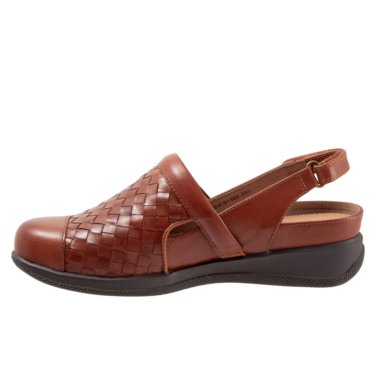 Softwalk Salina Woven S1365-245 Womens Brown Narrow Clog Flats Shoes