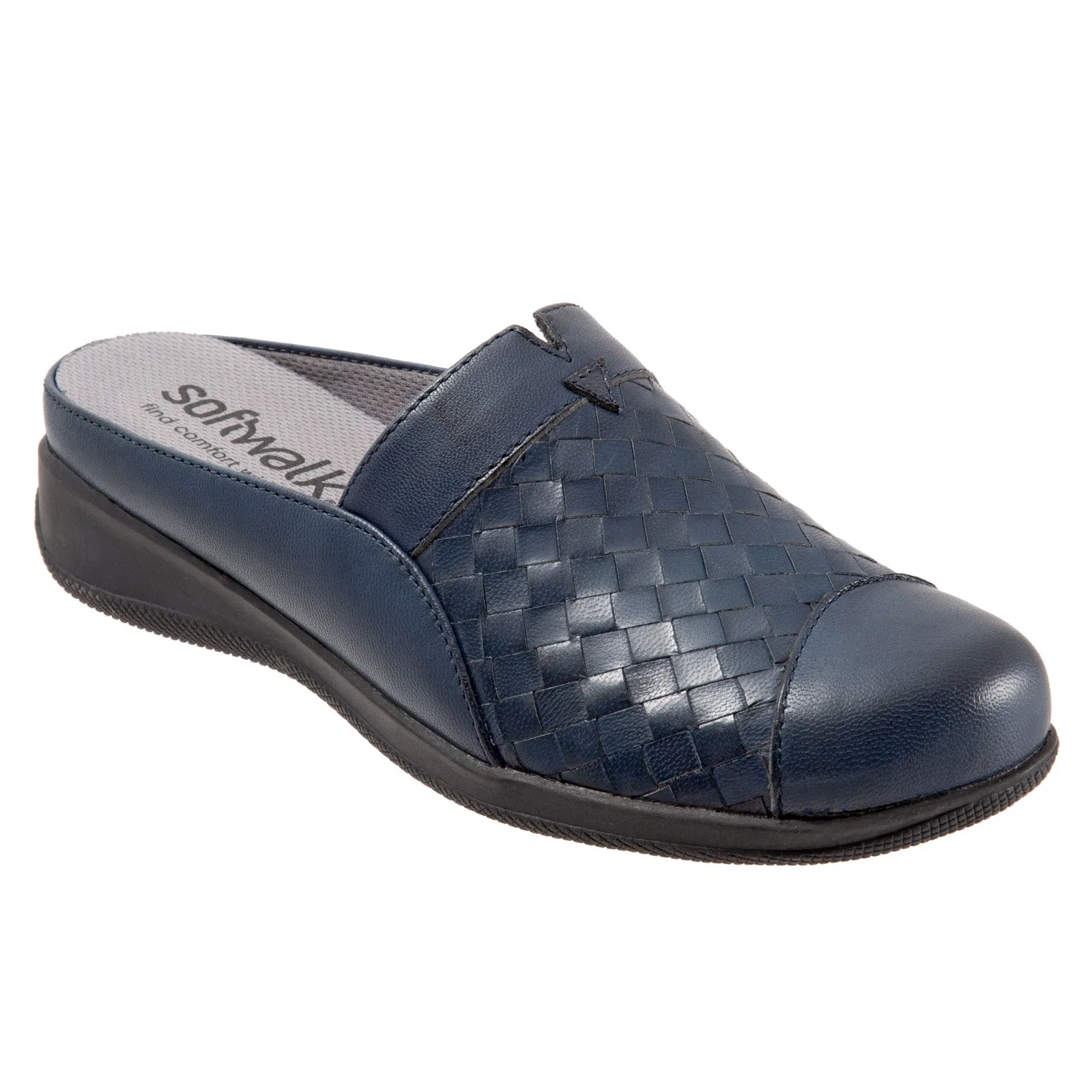 Softwalk San Marcos Woven S1366-414 Womens Blue Narrow Mule Sandals Shoes