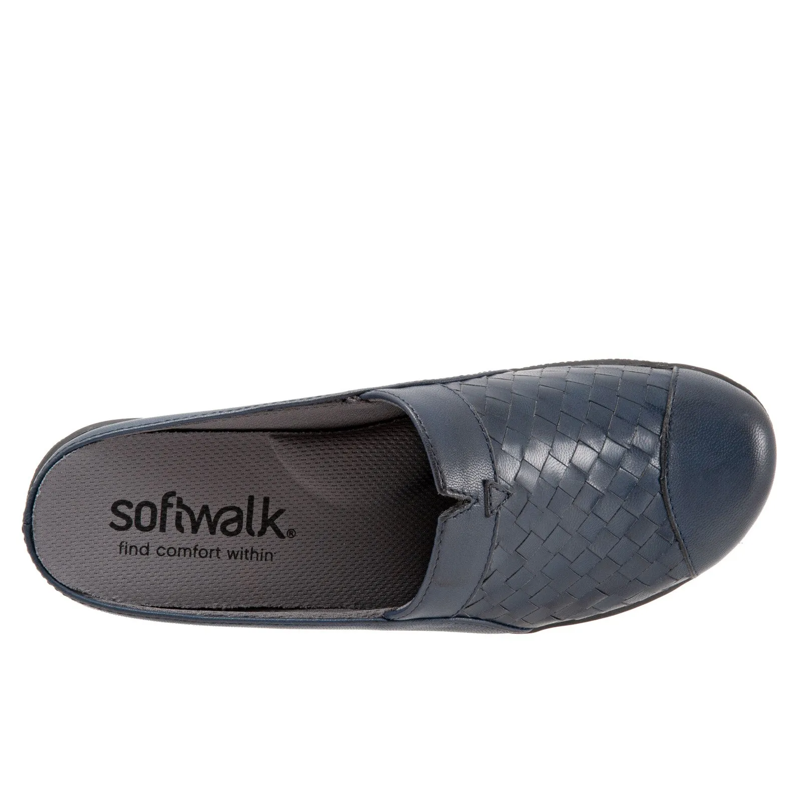Softwalk San Marcos Woven S1366-414 Womens Blue Narrow Mule Sandals Shoes