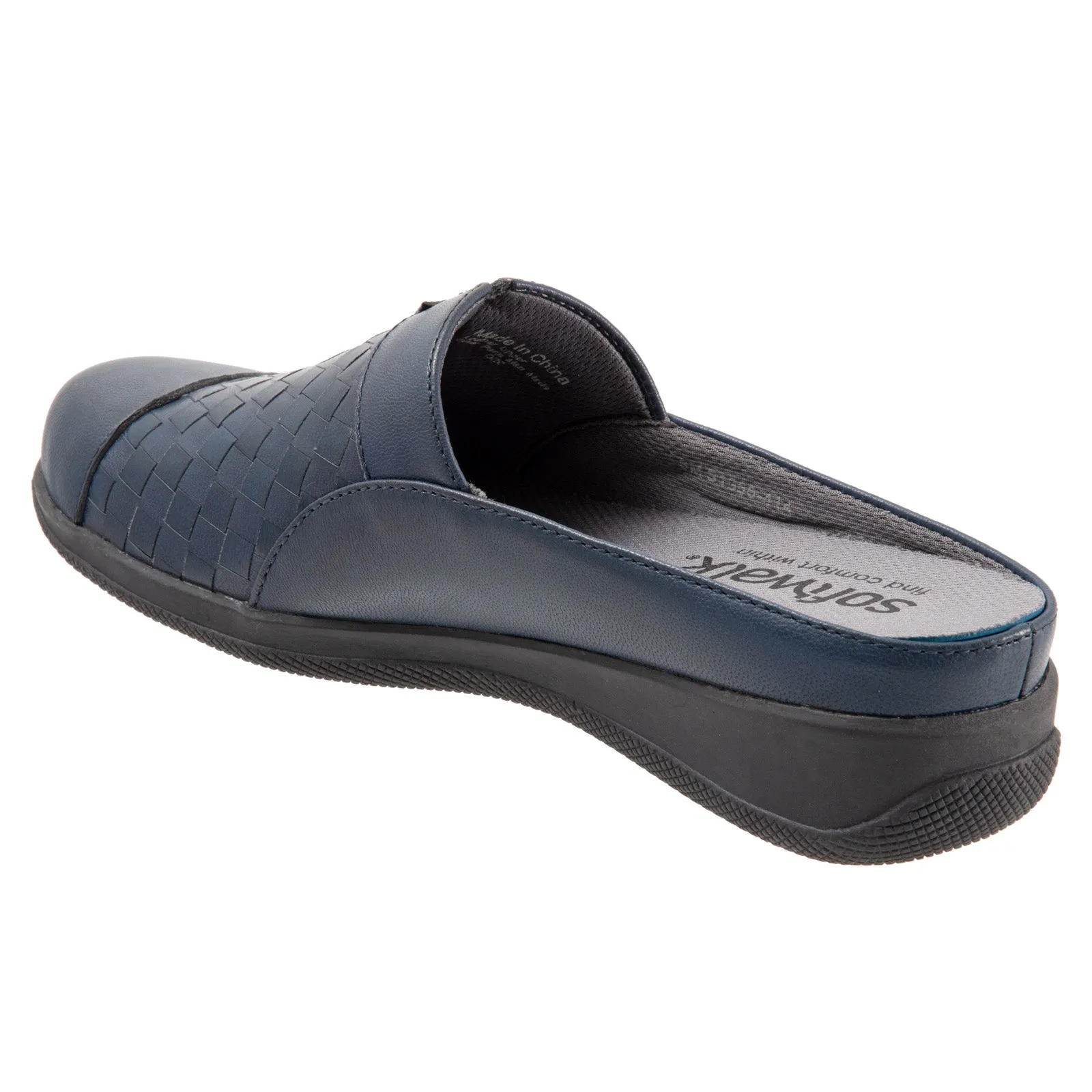 Softwalk San Marcos Woven S1366-414 Womens Blue Narrow Mule Sandals Shoes