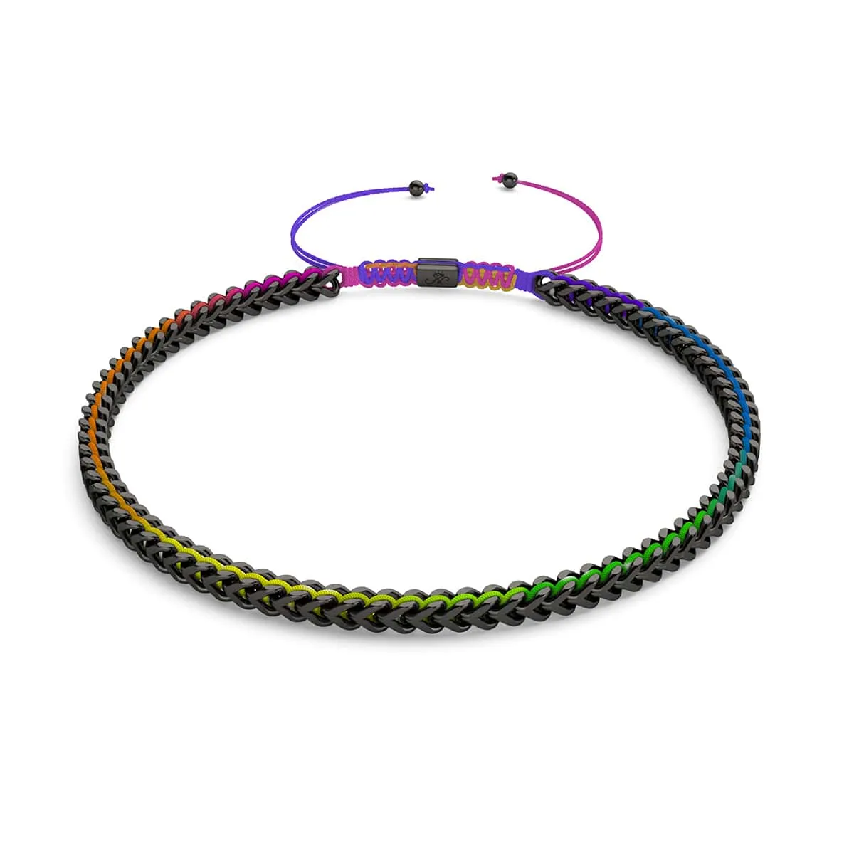 Spectrum x Gunmetal | Gaia Wheat Chain | Choker Necklace