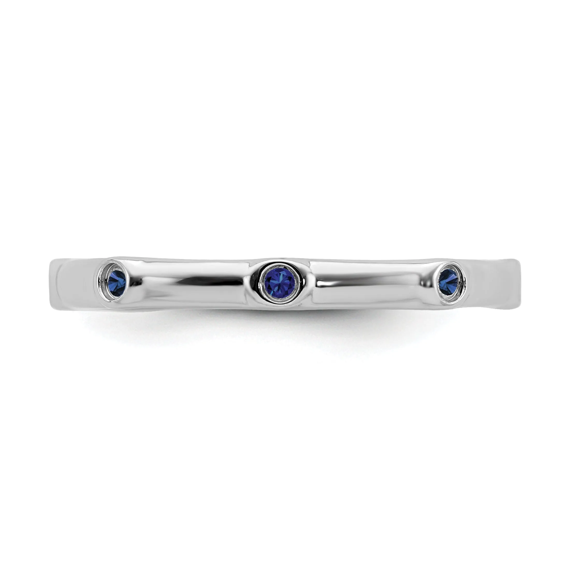 Sterling Silver Created Sapphire Ring