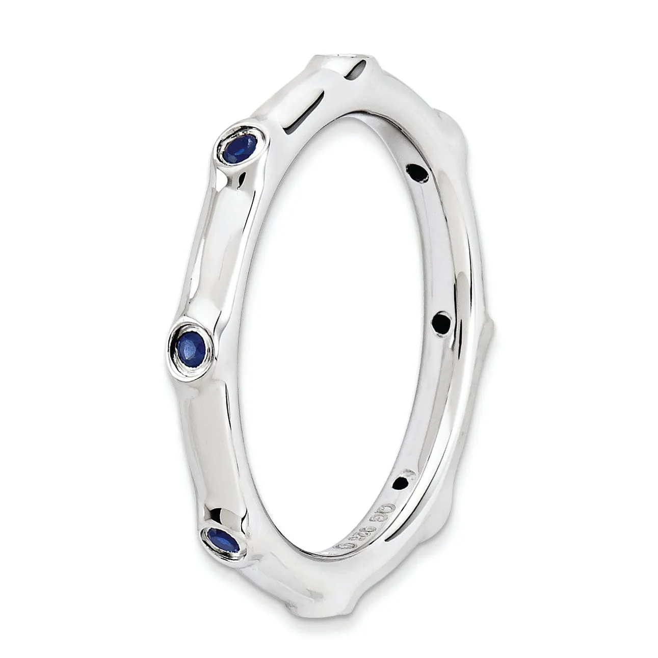 Sterling Silver Created Sapphire Ring