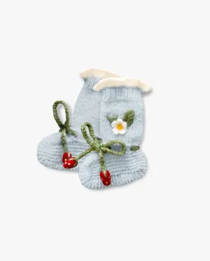 Strawberries Booties | Blue