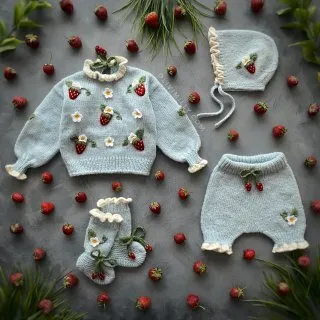 Strawberries Booties | Blue