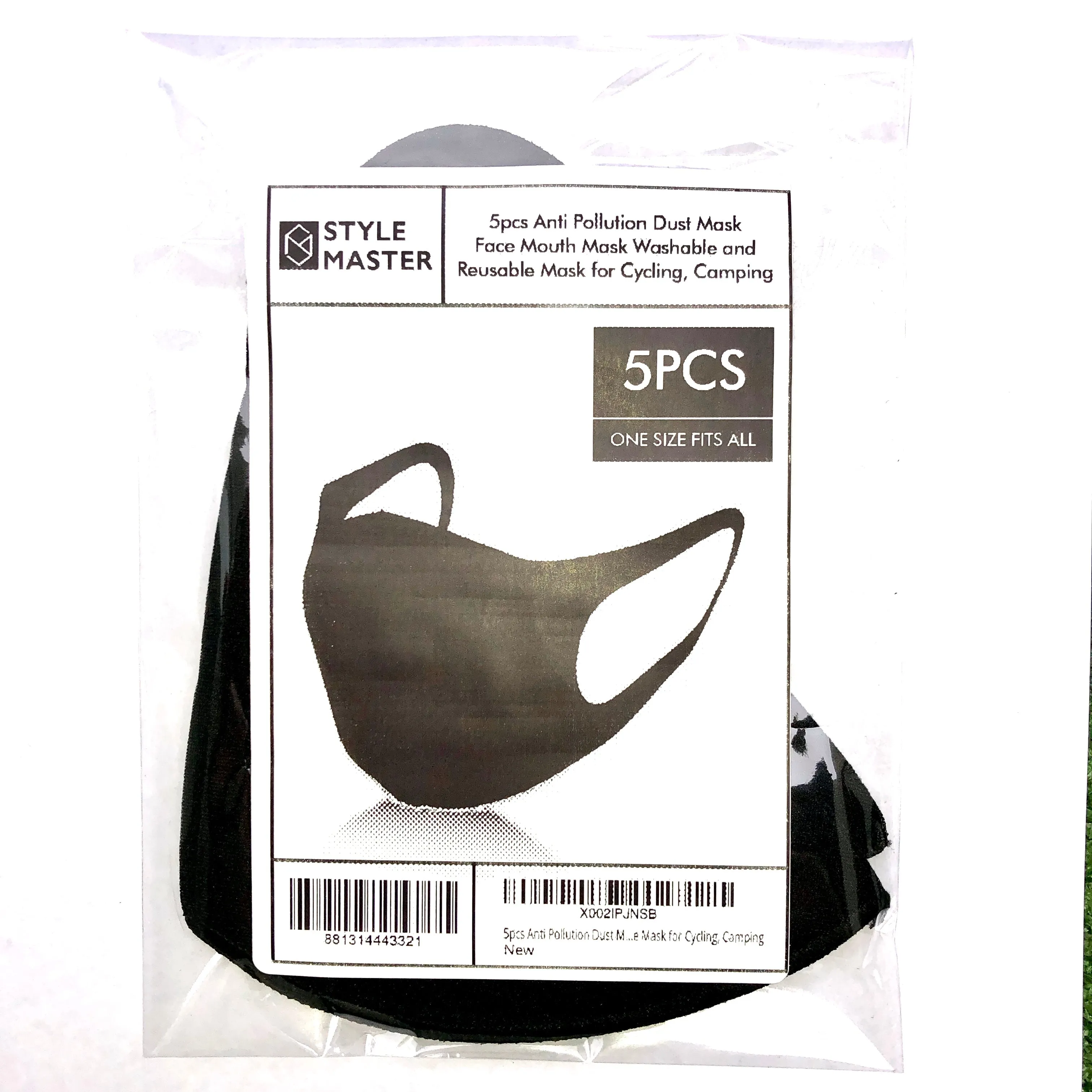 STYLE MASTER 5pcs Anti Pollution Dust Mask Face Mouth Mask Washable and Reusable Mask for Cycling, Camping