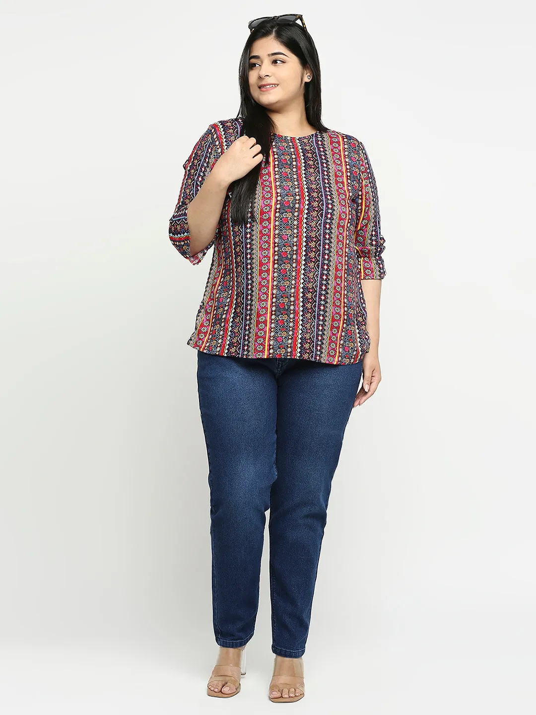 Style Quotient Women Multi  Floral Polyester Regular Smart Casual Top