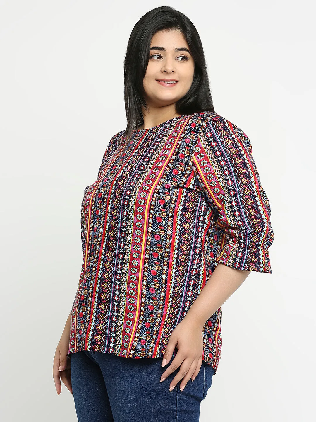 Style Quotient Women Multi  Floral Polyester Regular Smart Casual Top