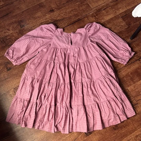 Summersalt The Tiered Mini Dress in PLUM Size Medium