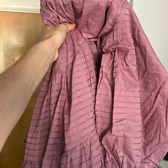 Summersalt The Tiered Mini Dress in PLUM Size Medium