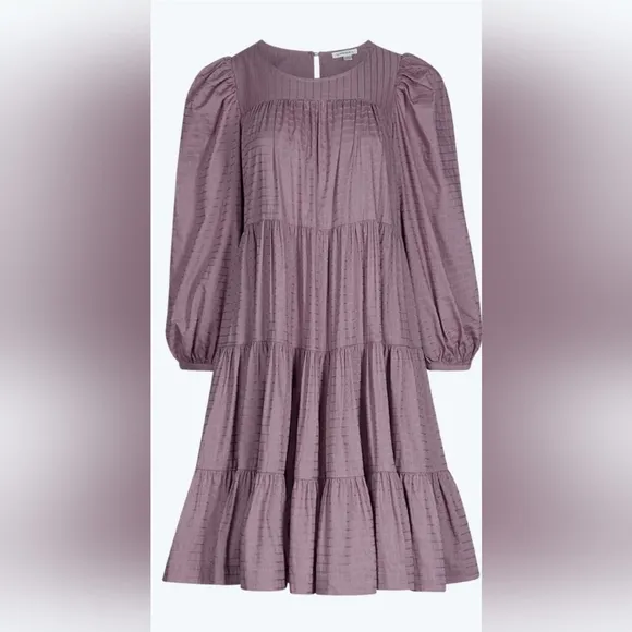 Summersalt The Tiered Mini Dress in PLUM Size Medium