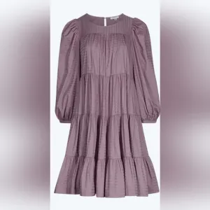 Summersalt The Tiered Mini Dress in PLUM Size Medium