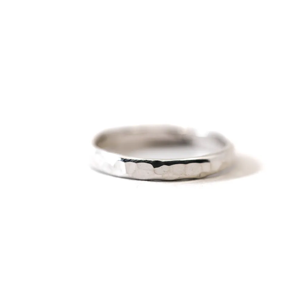 Thick Hammered Stacking Ring in Silver