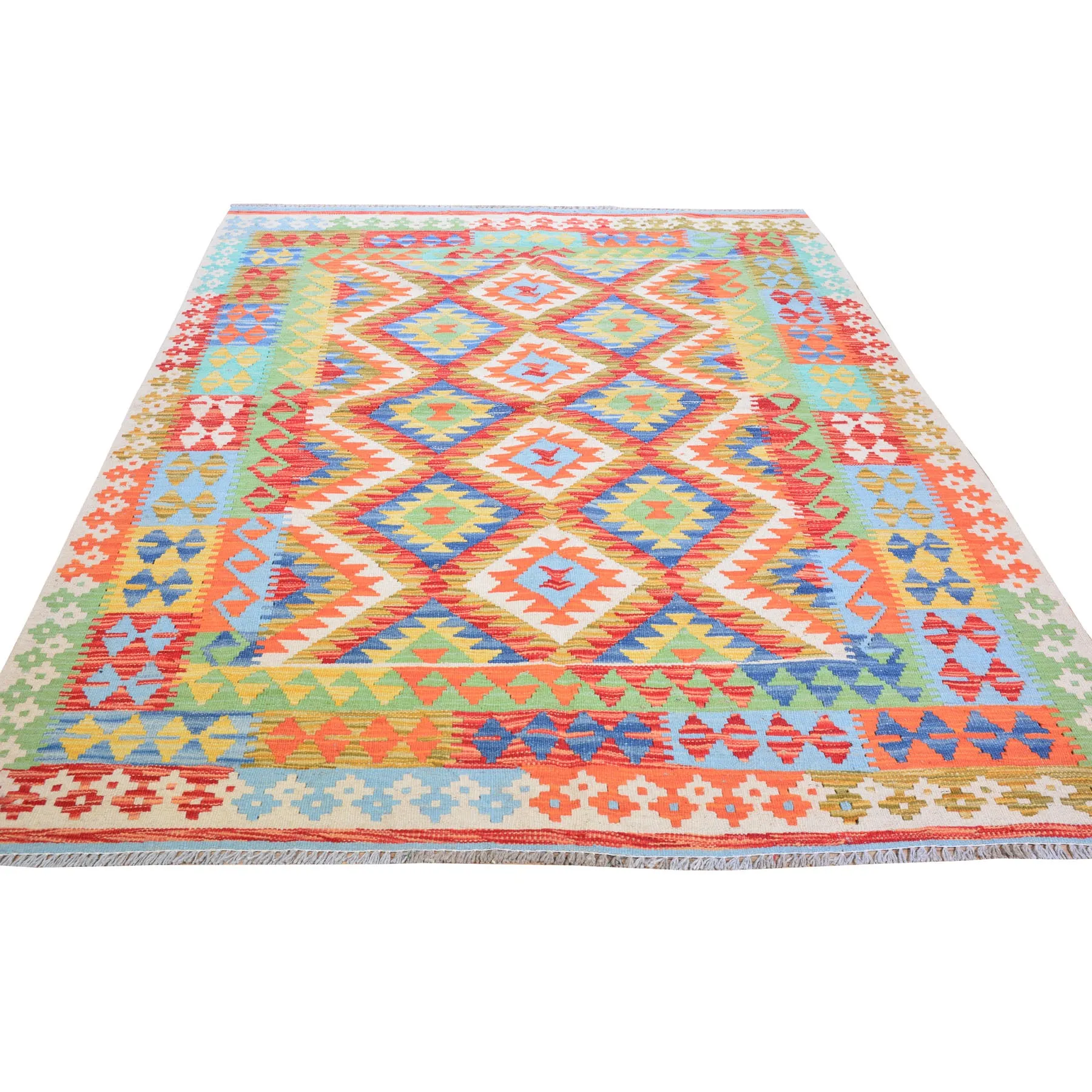 Tribal Flat-weave Kilim Handmade Wool Rug (Size 4.11 X 6.7) Cwral-8121