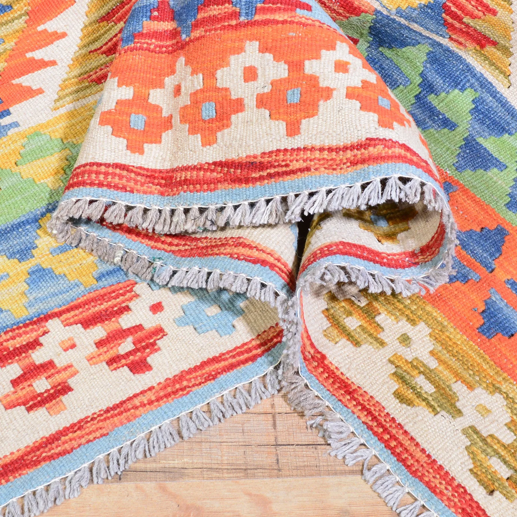 Tribal Flat-weave Kilim Handmade Wool Rug (Size 4.11 X 6.7) Cwral-8121