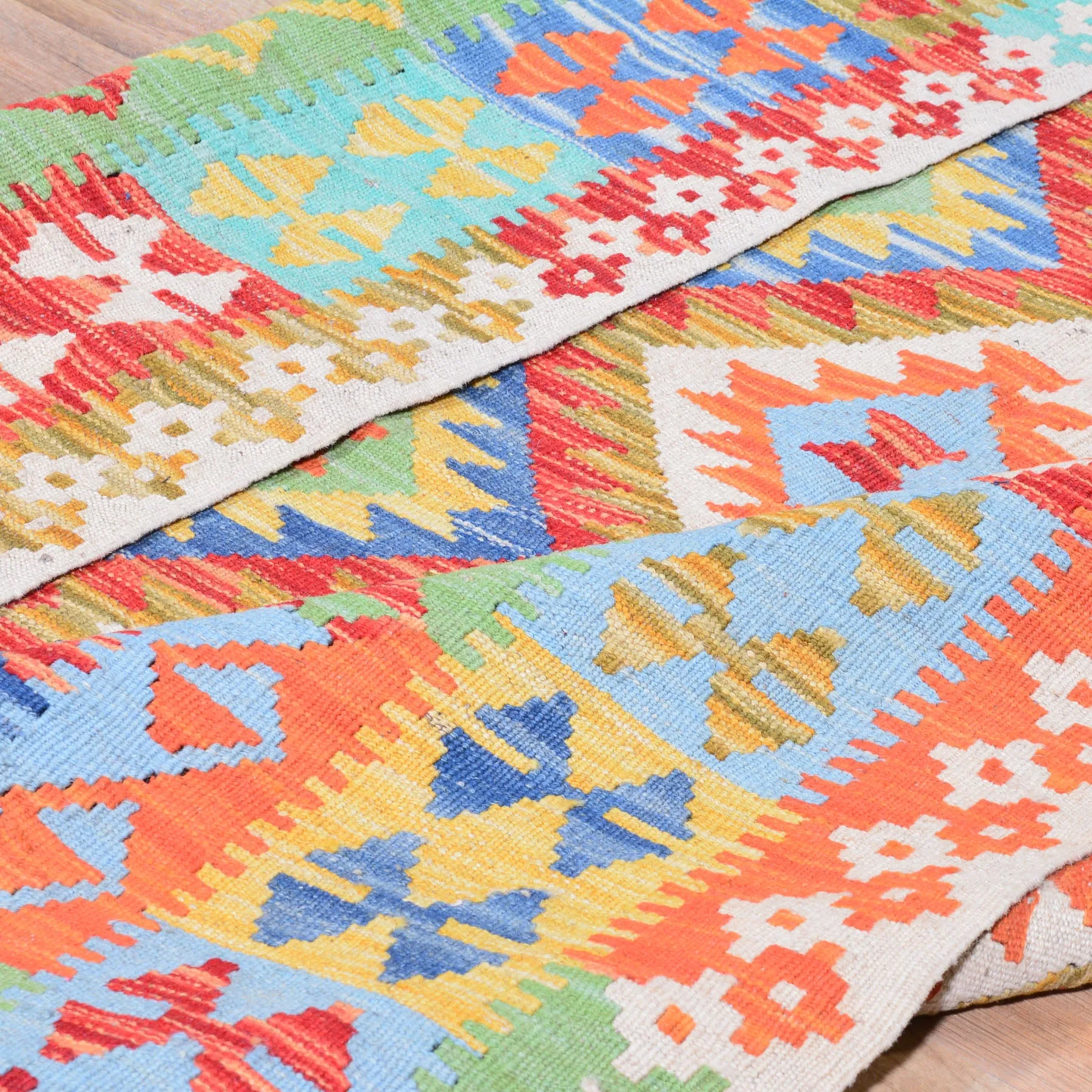 Tribal Flat-weave Kilim Handmade Wool Rug (Size 4.11 X 6.7) Cwral-8121